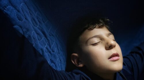 a person with the eyes closed