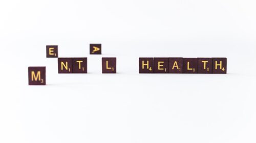 a set of wooden blocks spelling the word mental